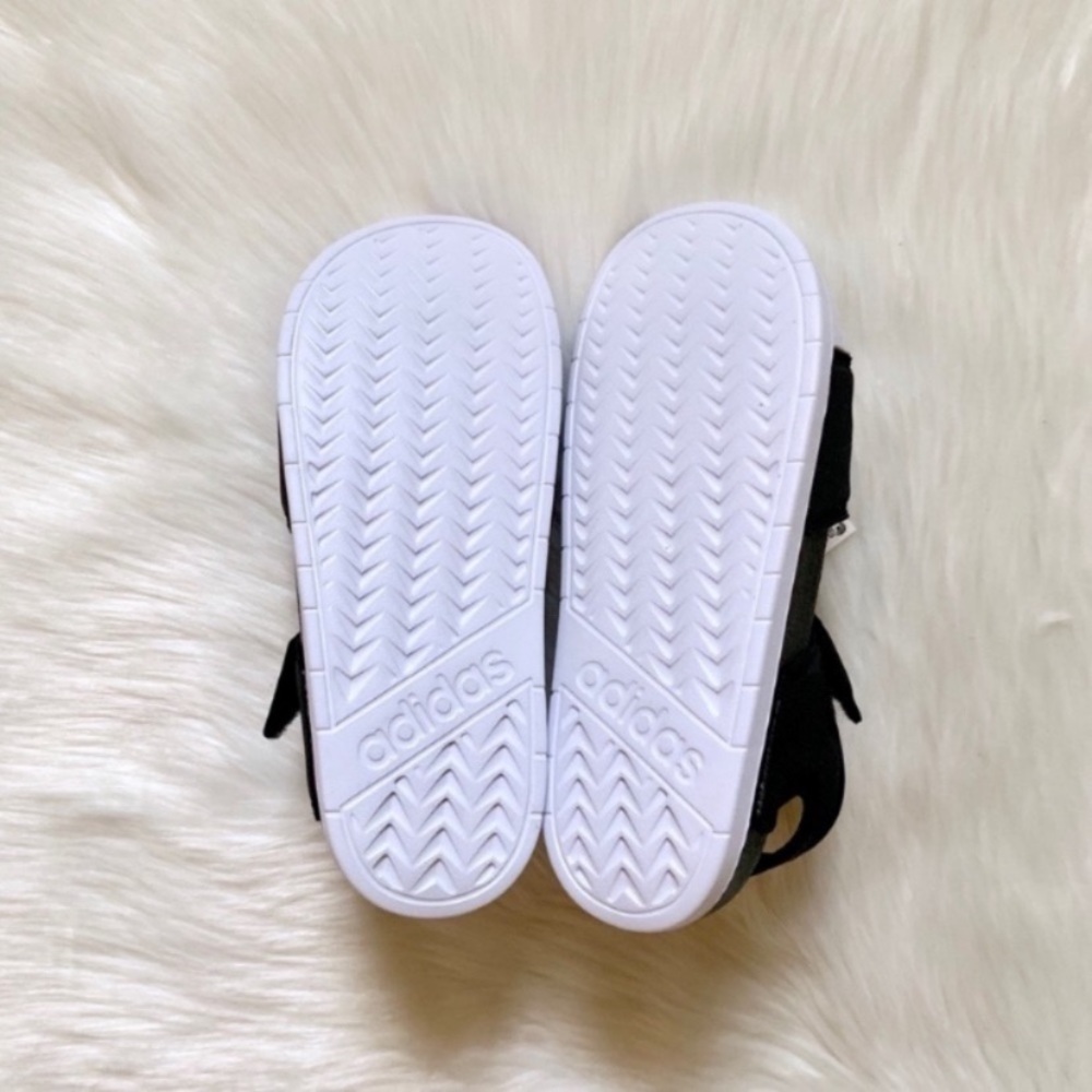 Adidas Black And White Adilette Sandals - Picture 7 of 8